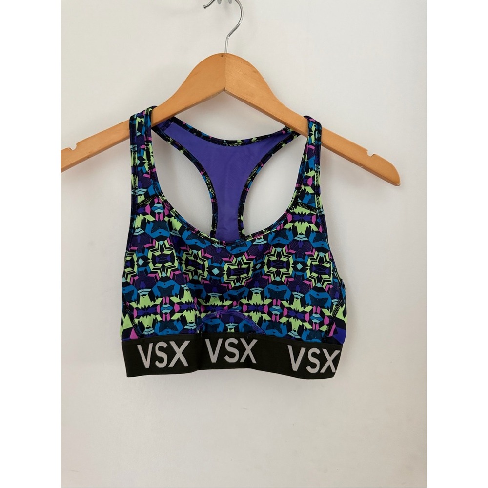Victoria's Secret VSX Racerback Colorful Sports Bra Wireless Medium